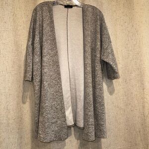 Gray Open-Front Women's Sweater